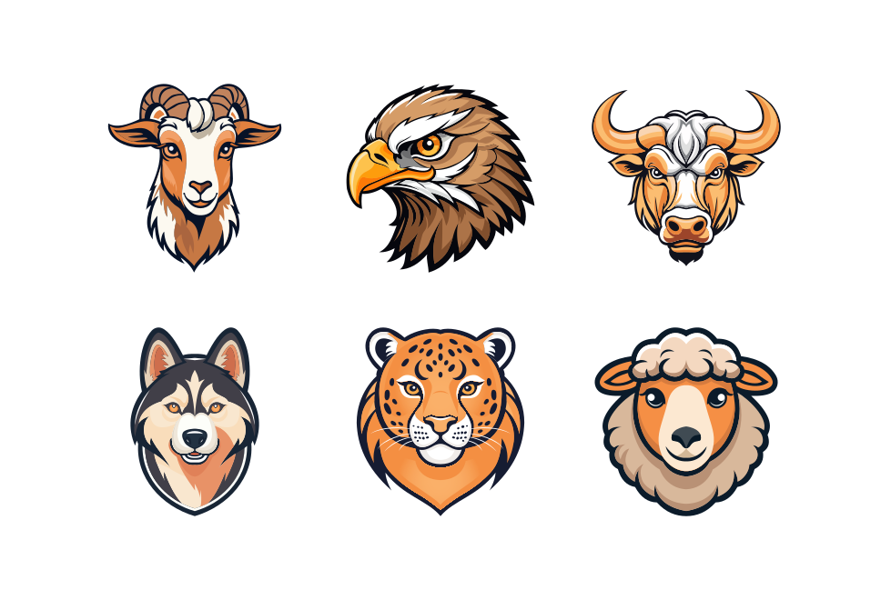 Animal Mascot Logos Large Set Preview