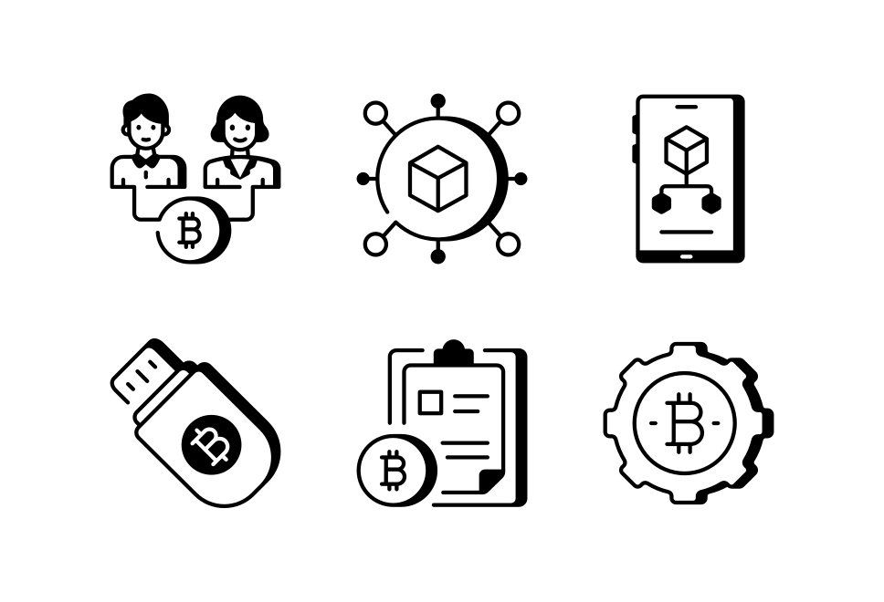 Blockchain Technology Icon Set  Large Set Preview