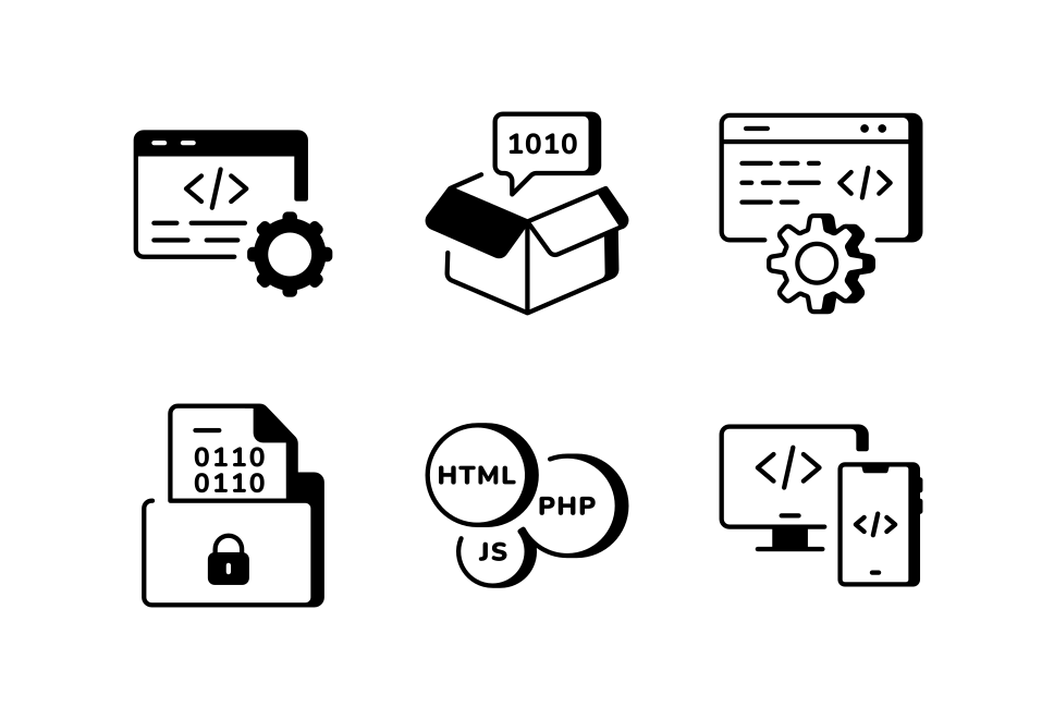 Coding Icons Art Set  Large Set Preview