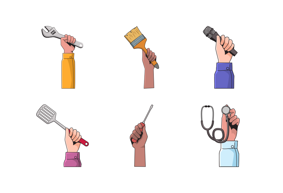 Hand and Tools Large Set Preview