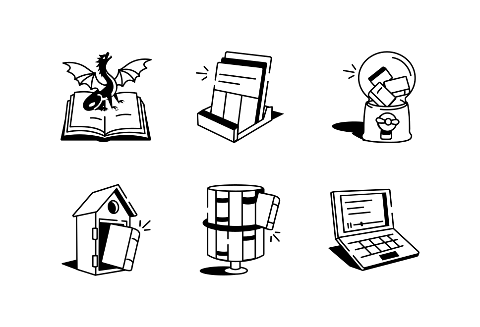 Library Drawing Illustration Set  Large Set Preview