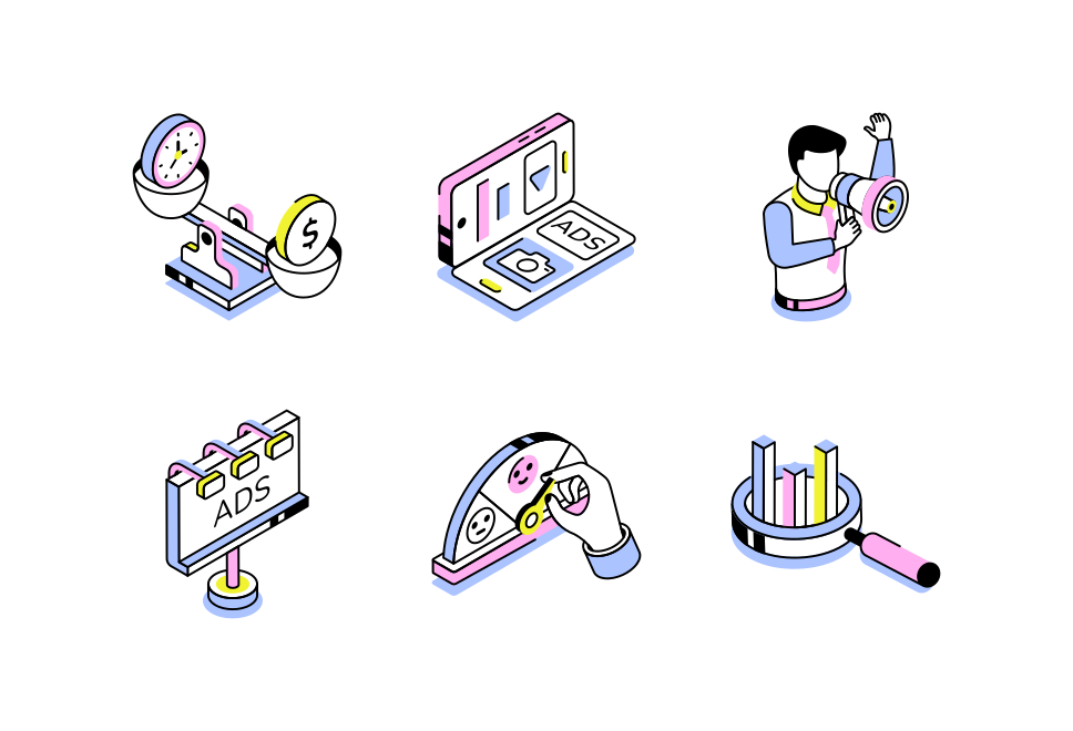 Marketing and Growth Isometric Icons  Large Set Preview