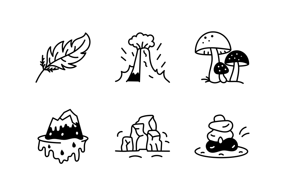 Nature Doodle Icon Set Large Set Preview