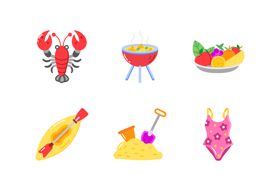 Summer Icon Art Set  Large Set Preview