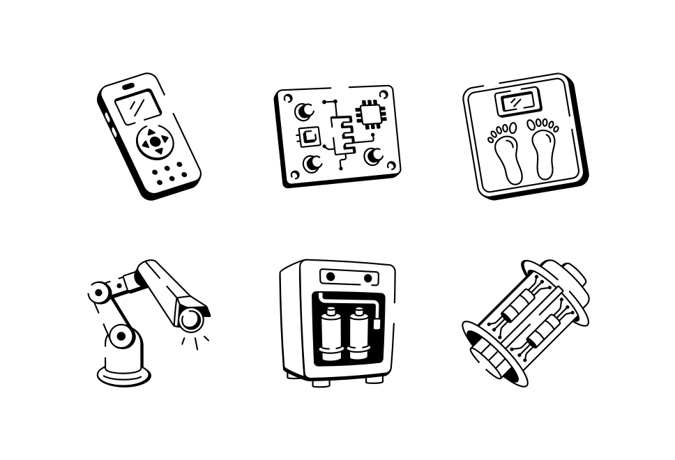 Technology Doodle Icon Set  Large Set Preview
