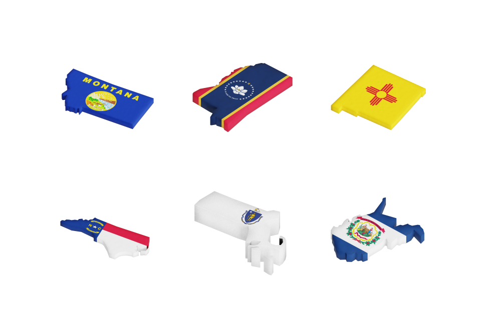 US State Map Flag Large Set Preview