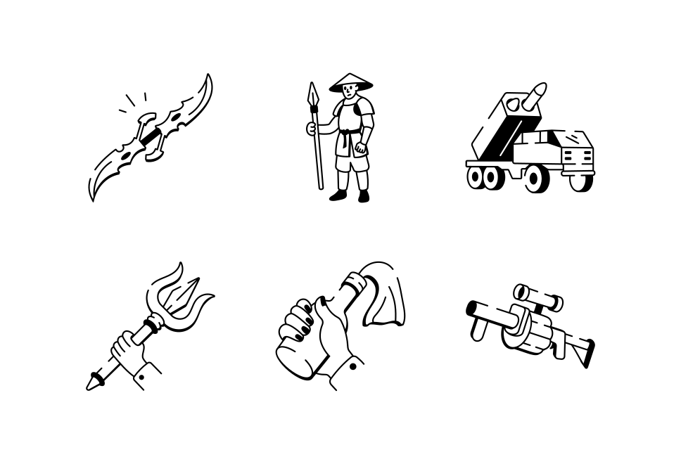 Weapon Drawing Art Set  Large Set Preview