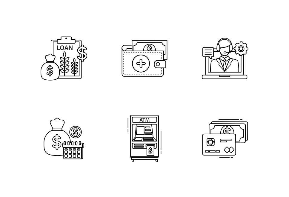 Bank Finance Icon Pack Large Set Preview