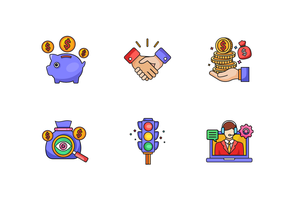 Bank Finance Icon Pack Large Set Preview