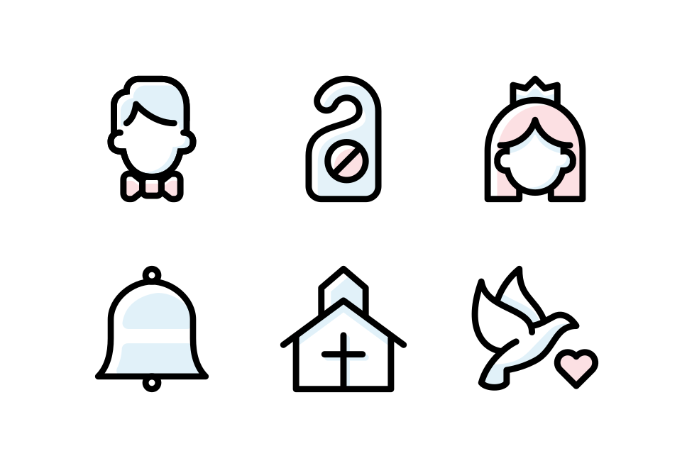 Wedding and Engagement in Pink and Blue set preview image