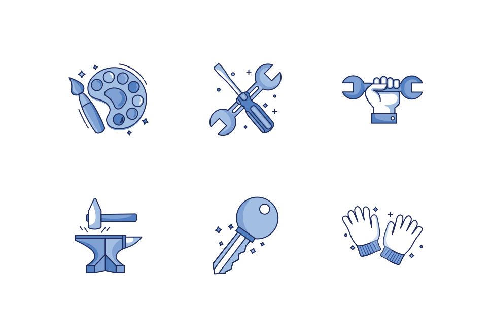 Working Tools Icon Pack Large Set Preview