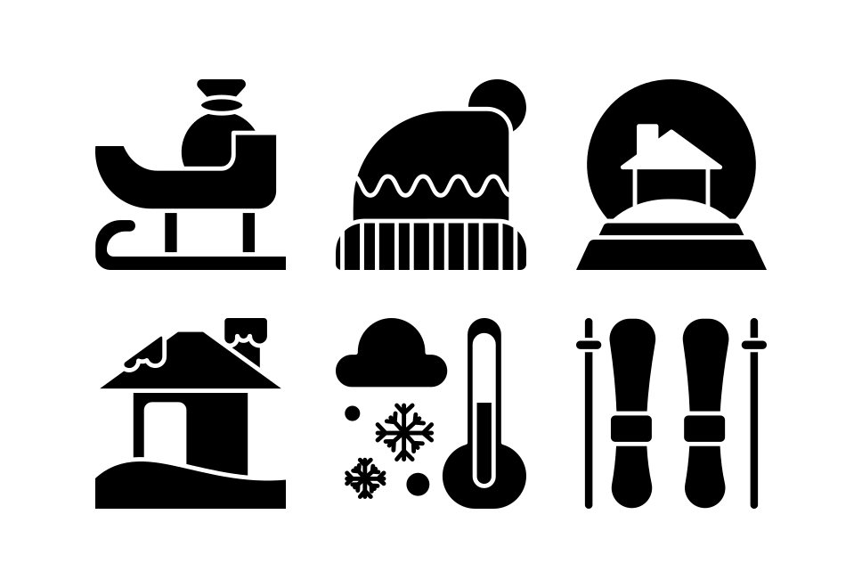 Winter Season Glyph Large Set Preview