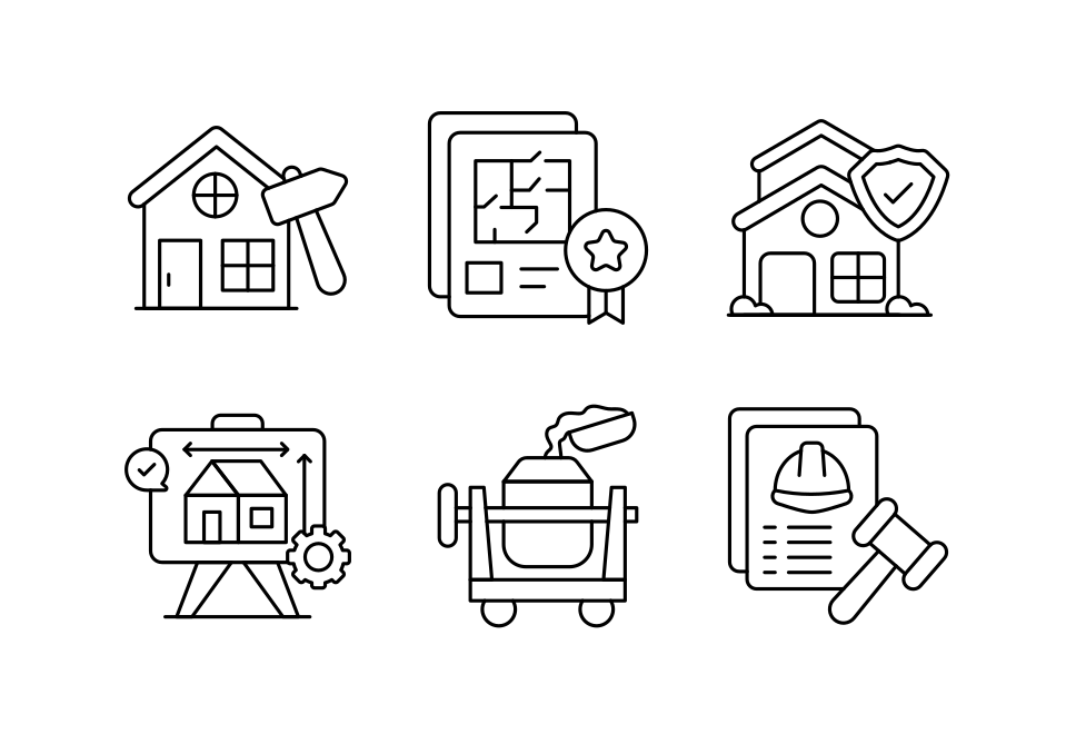Construction Line Icons Large Set Preview