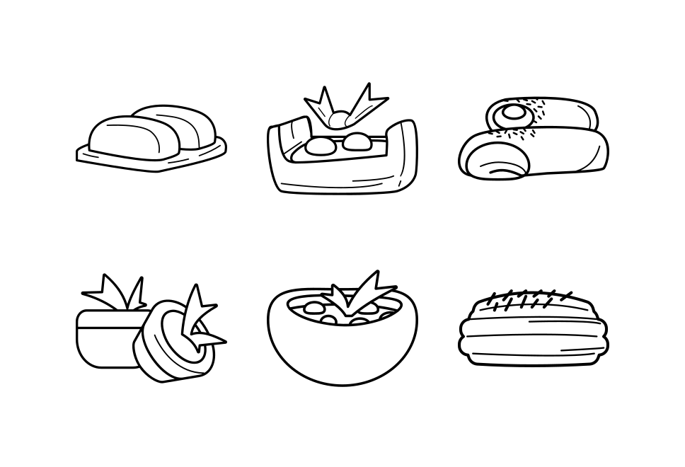 Indonesian Snack Outlined set preview image