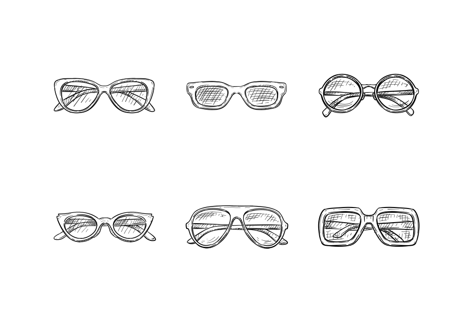 sunglasses handdrawn illustration Large Set Preview