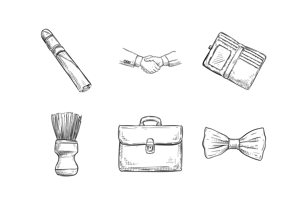 businessman stuff handdrawn collection Large Set Preview