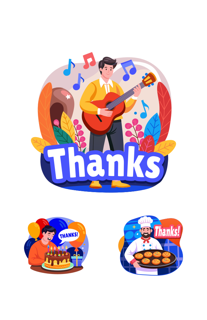 Thank You Illustration Set  Large Set Preview