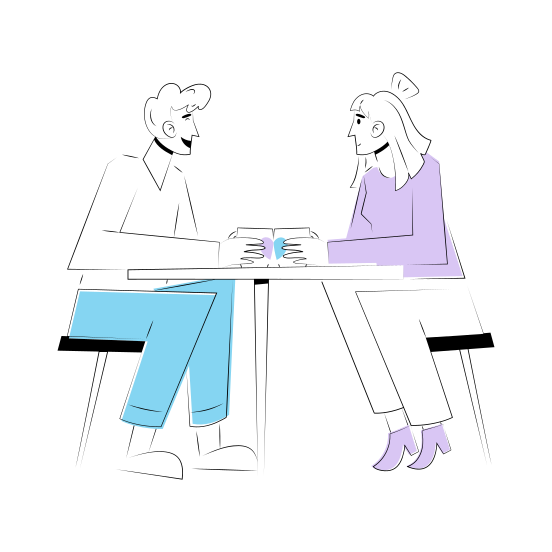 Coffee Romance, Couple, Dating, Drinking Coffee, Spouses illustration