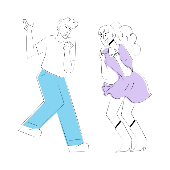 Dance Party, Fun, Celebration, Enjoying, Happy illustration