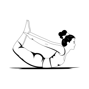 Dhanurasana, Backbend, Yoga, Fitness, Workout, icon