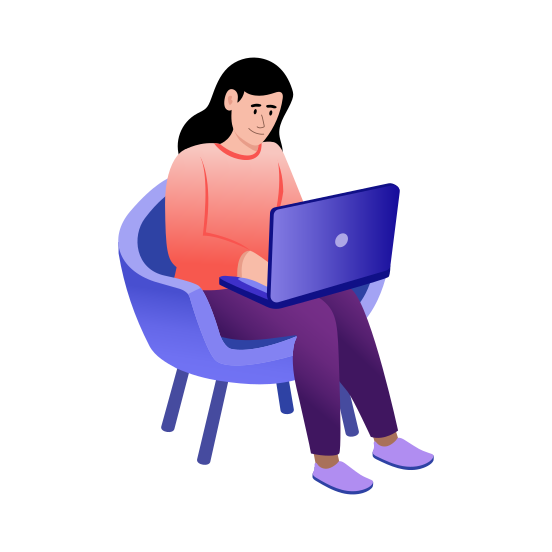 Distance Learning, Online Class, Lecture, Study, Student illustration