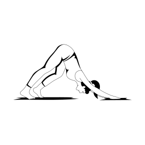 Downward Facing, Bending, Yoga, Fitness, Workout, icon
