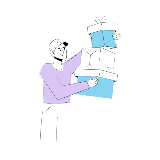 Gift Delivery, Parcels, Presents, Surprise, Celebration illustration