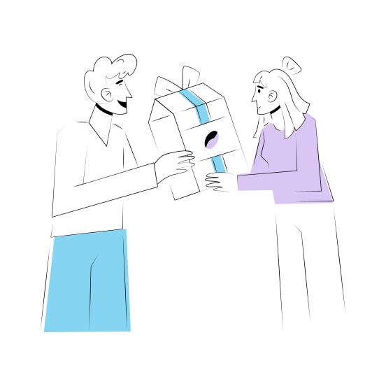 Gifting Coffee, Hamper, Present, Gift, Coffee Bag illustration