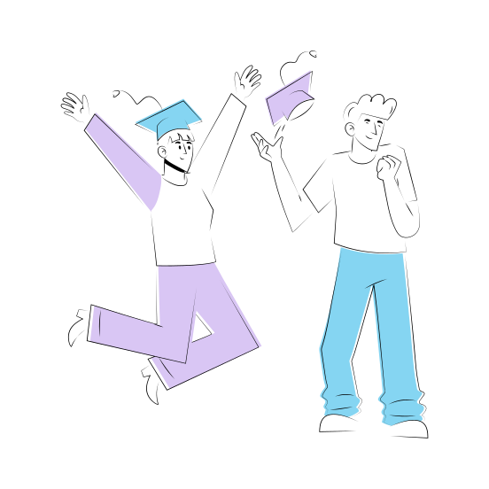 Graduation, Convocation, Fun, Happy, Friends illustration