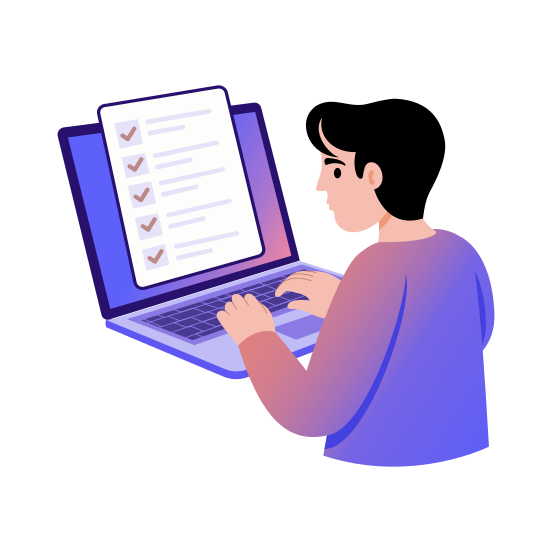 Online Quiz, Solving, Assessment, Exam, Study, illustration