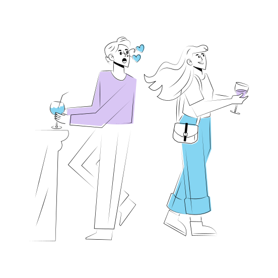 Party Crush, Affection, Love, Liking, Attachment, illustration