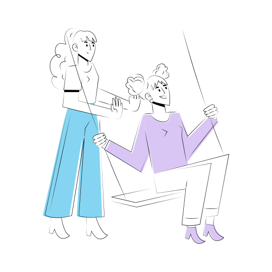 Swinging, Fun, Happy, Friends, Friendship Day illustration