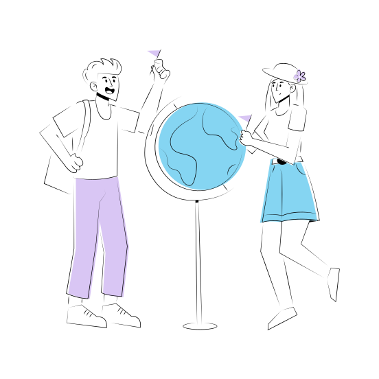 Travel Friends, Tour, Trip, Togetherness, Vacations illustration